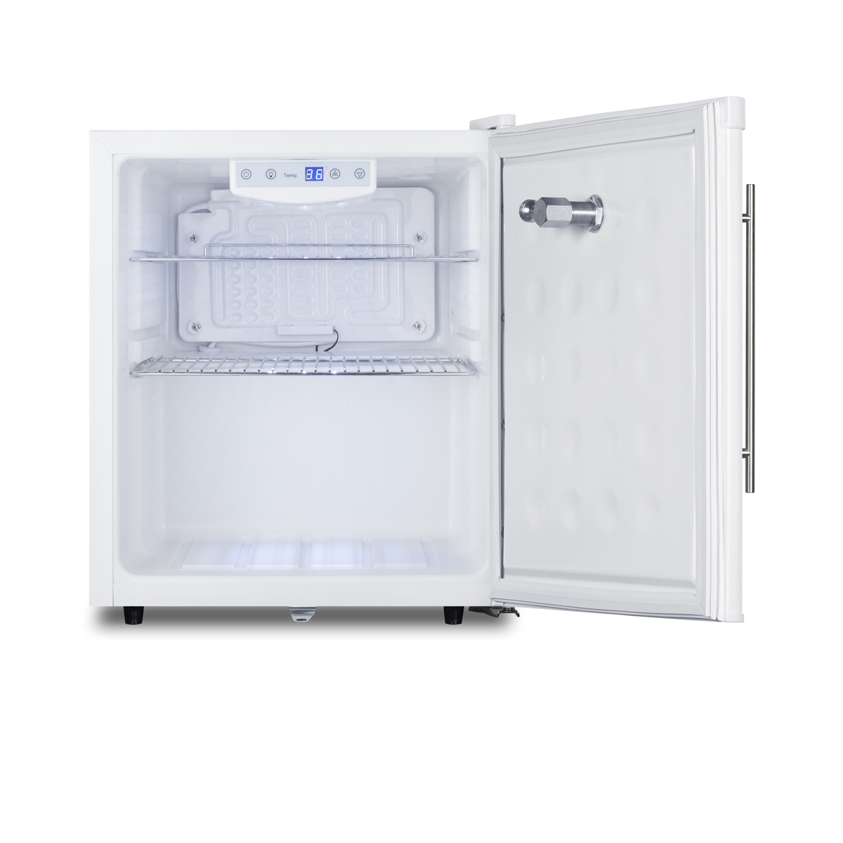 Compact commercially approved front tap beer dispenser in a classic white finish